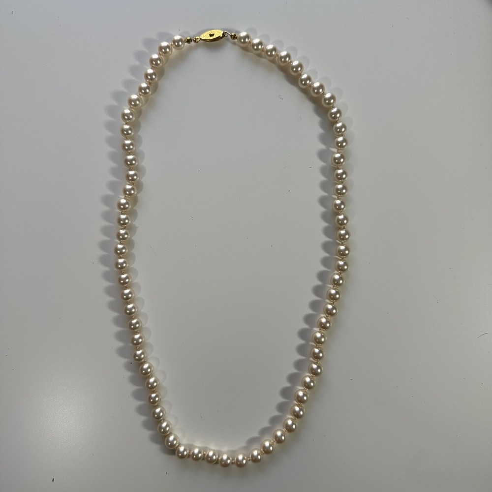 Vtg Classic Faux Pearl Necklace Elegant Beaded Strand Women's Jewelry Elegant - Picture 7 of 10